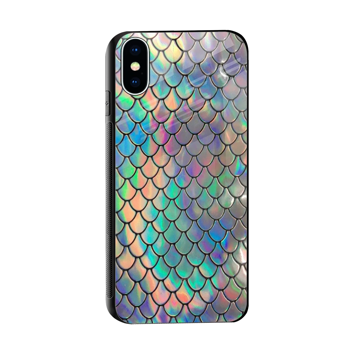 Mermaid sleek iphone x cover with tempered glass back and TPU edges
