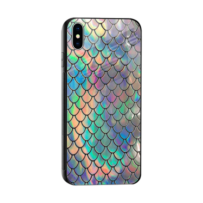 Mermaid sleek iphone xs max cover with tempered glass back and TPU edges