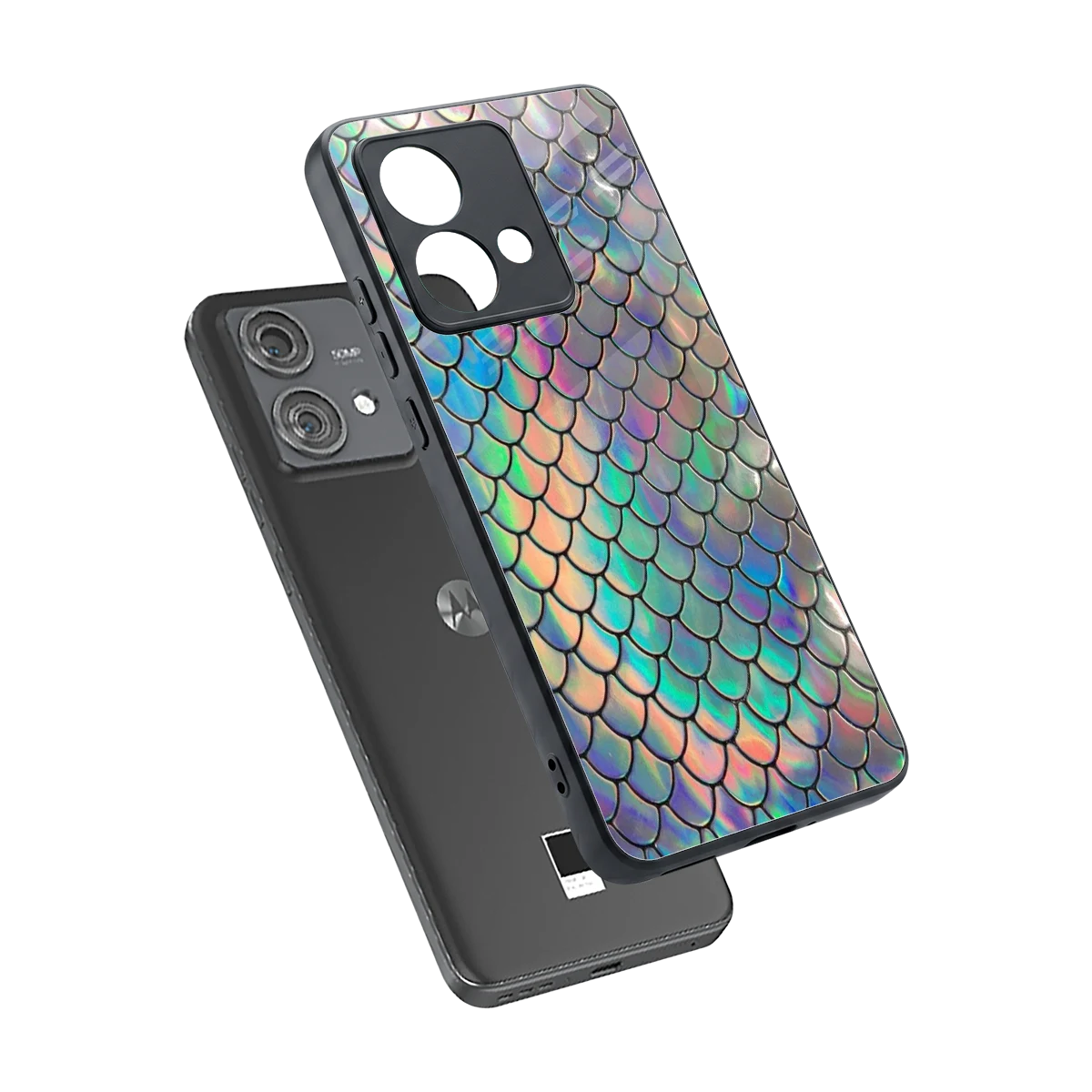 Mermaid sleek motorola edge 40 neo 5g cover with tempered glass back and TPU edges