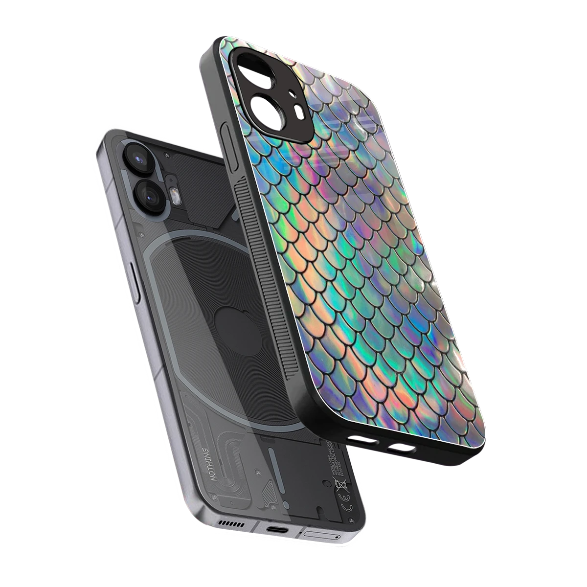 Mermaid sleek nothing phone 2 cover with tempered glass back and TPU edges