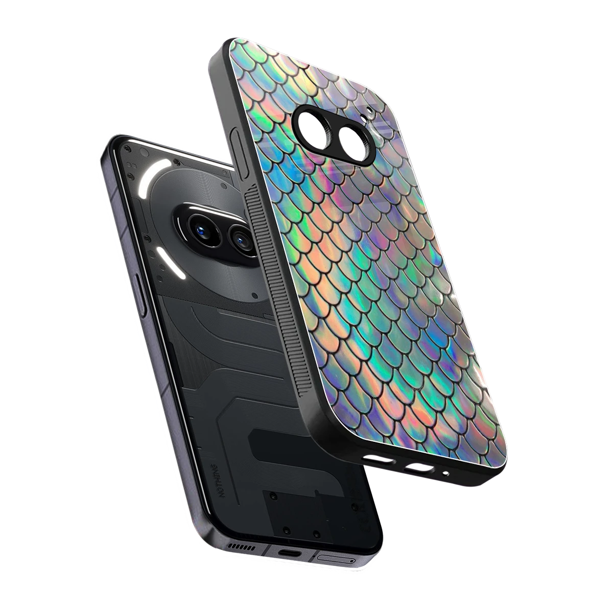 Mermaid sleek nothing phone 2a cover with tempered glass back and TPU edges