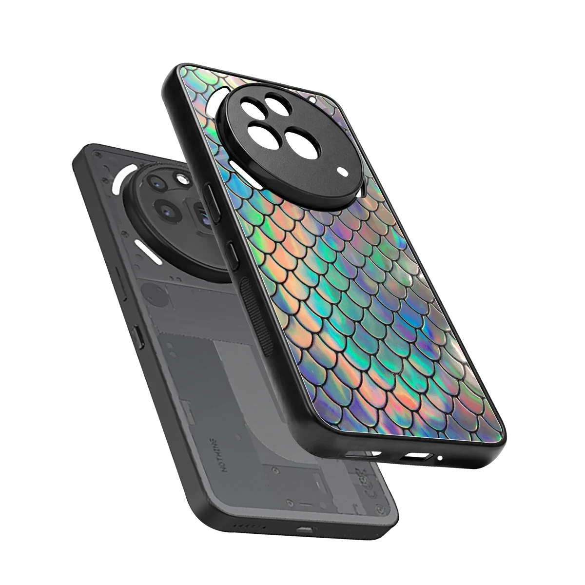 Mermaid sleek nothing phone 3a pro cover with tempered glass back and TPU edges