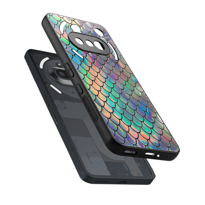 Mermaid sleek nothing phone 3a cover with tempered glass back and TPU edges