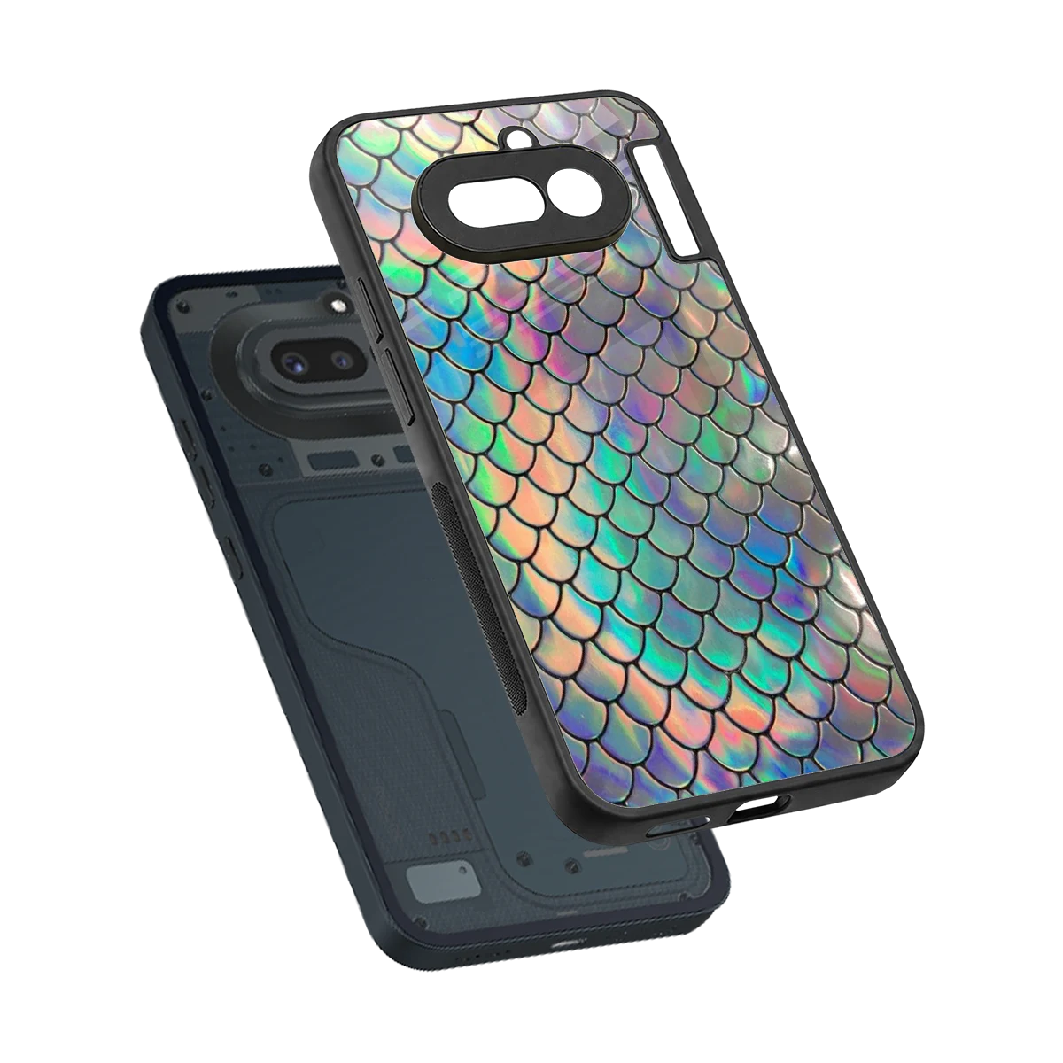 Mermaid sleek nothing phone 4a cover with tempered glass back and TPU edges