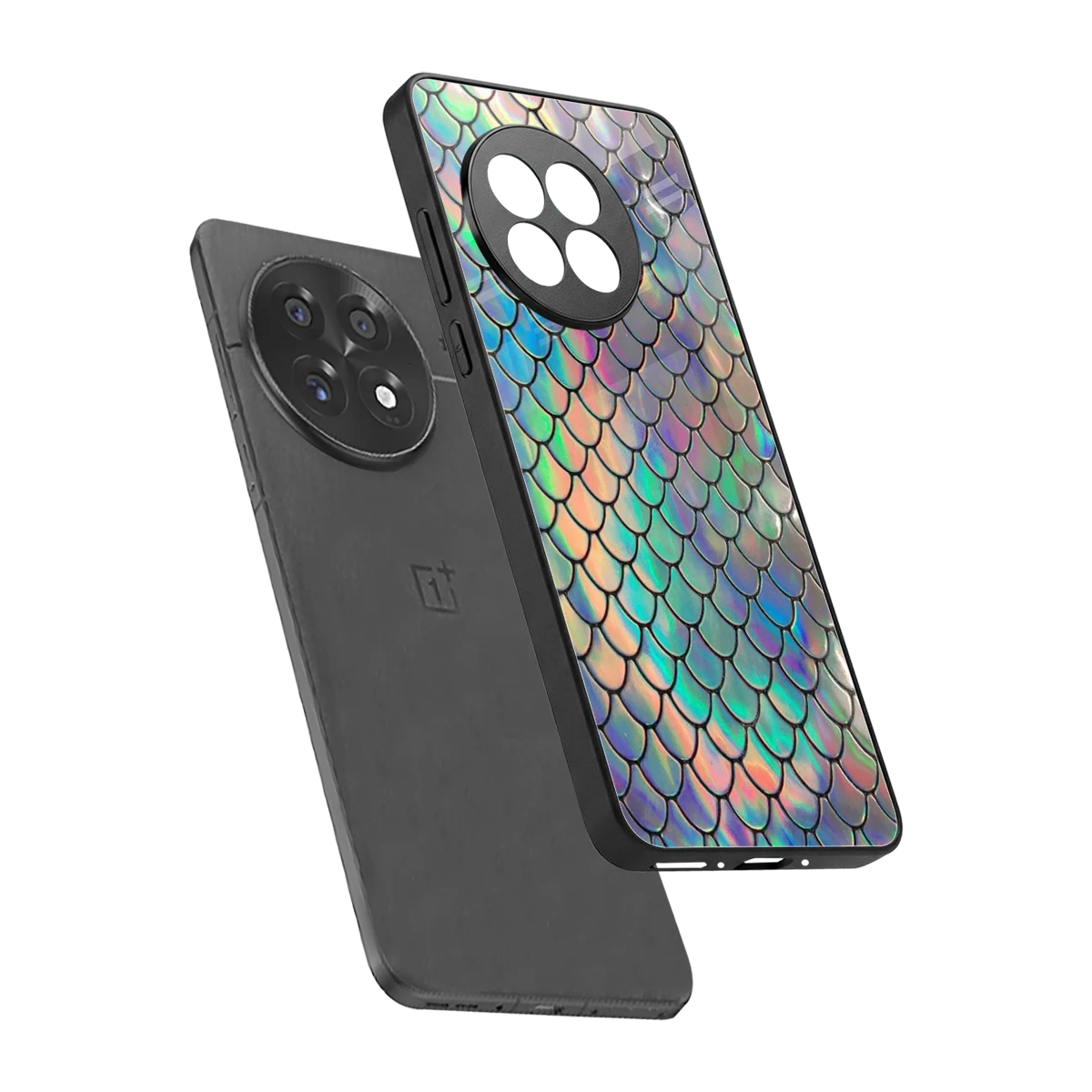 Mermaid sleek oneplus 13r cover with tempered glass back and TPU edges