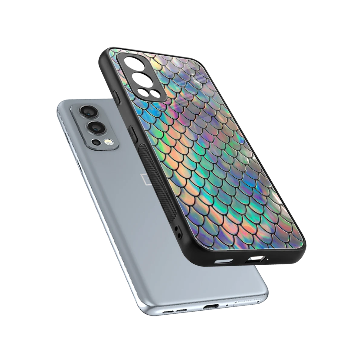 Mermaid sleek oneplus nord 2 cover with tempered glass back and TPU edges