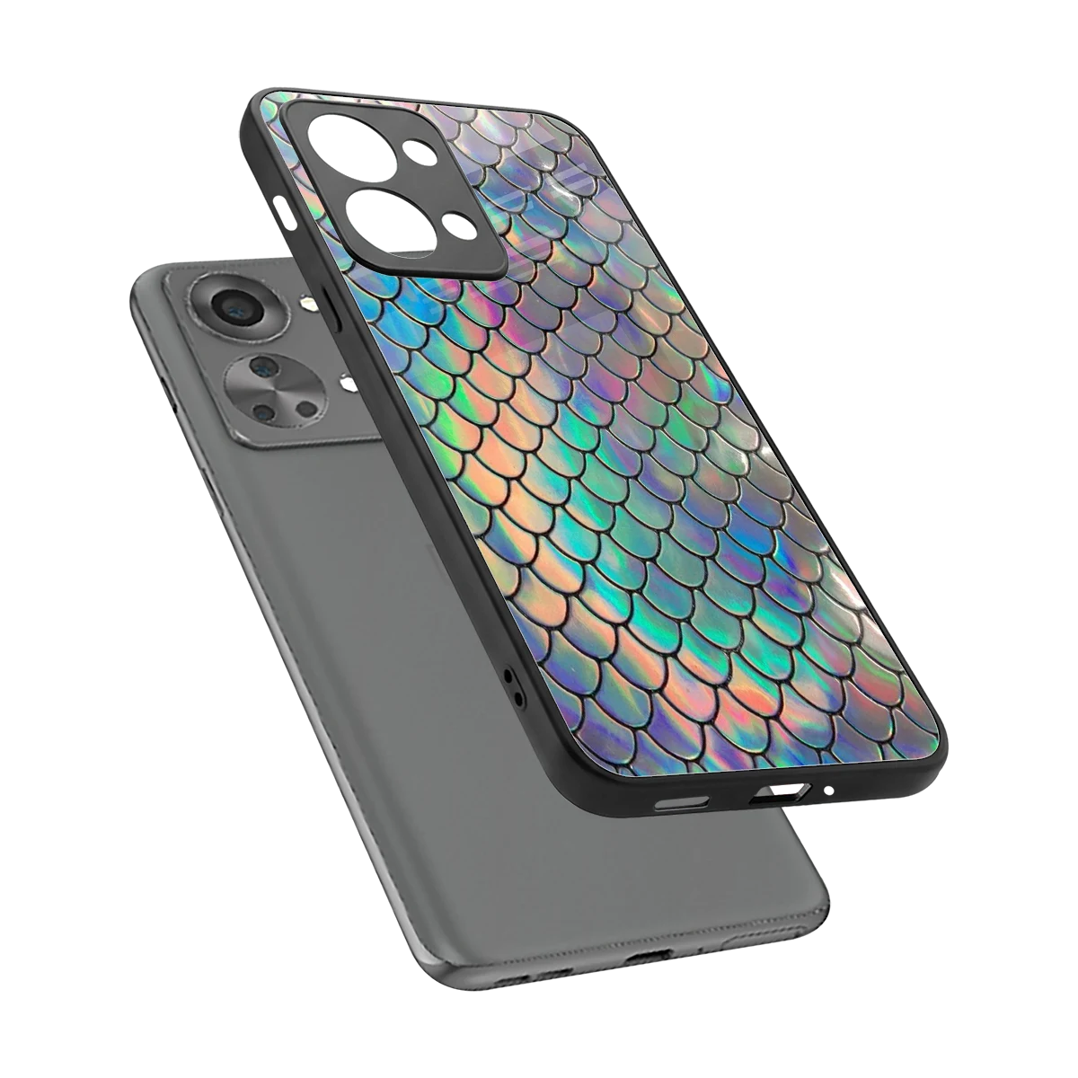 Mermaid sleek oneplus nord 2t cover with tempered glass back and TPU edges