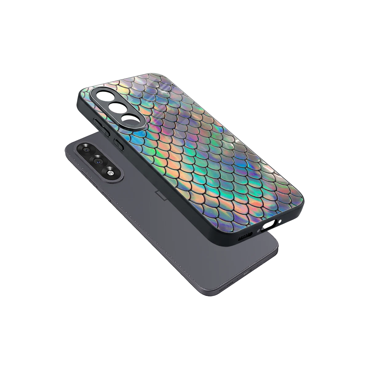 Mermaid sleek oneplus nord 5 cover with tempered glass back and TPU edges