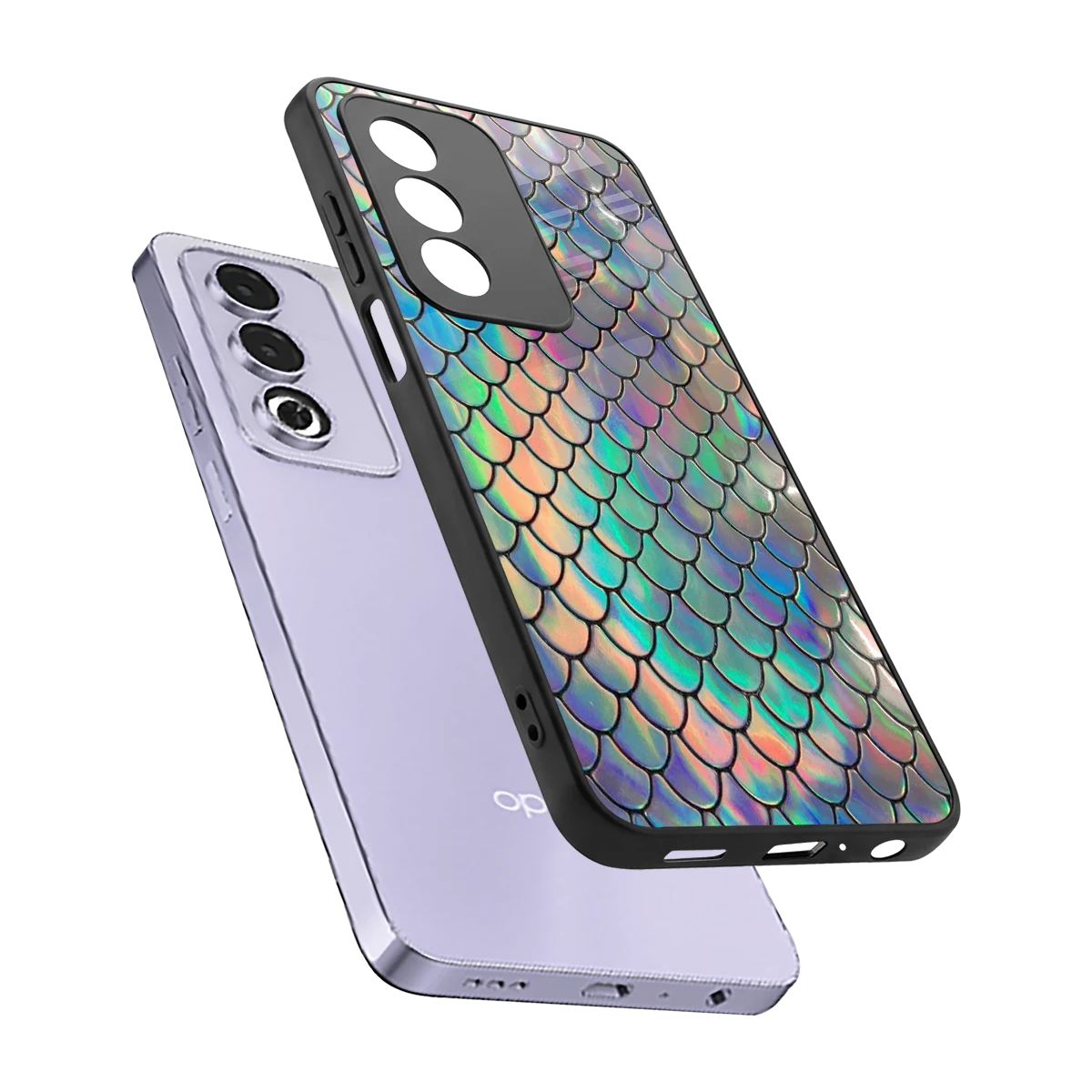 Mermaid sleek oppo a3 pro cover with tempered glass back and TPU edges