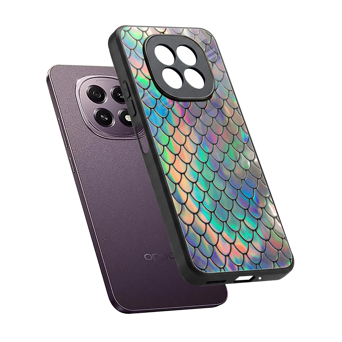 Mermaid sleek oppo f29 5g cover with tempered glass back and TPU edges