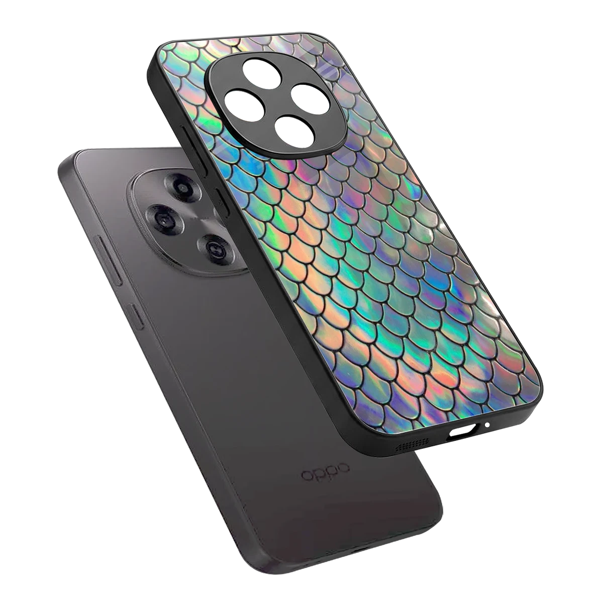Mermaid sleek oppo f31 pro 5g cover with tempered glass back and TPU edges
