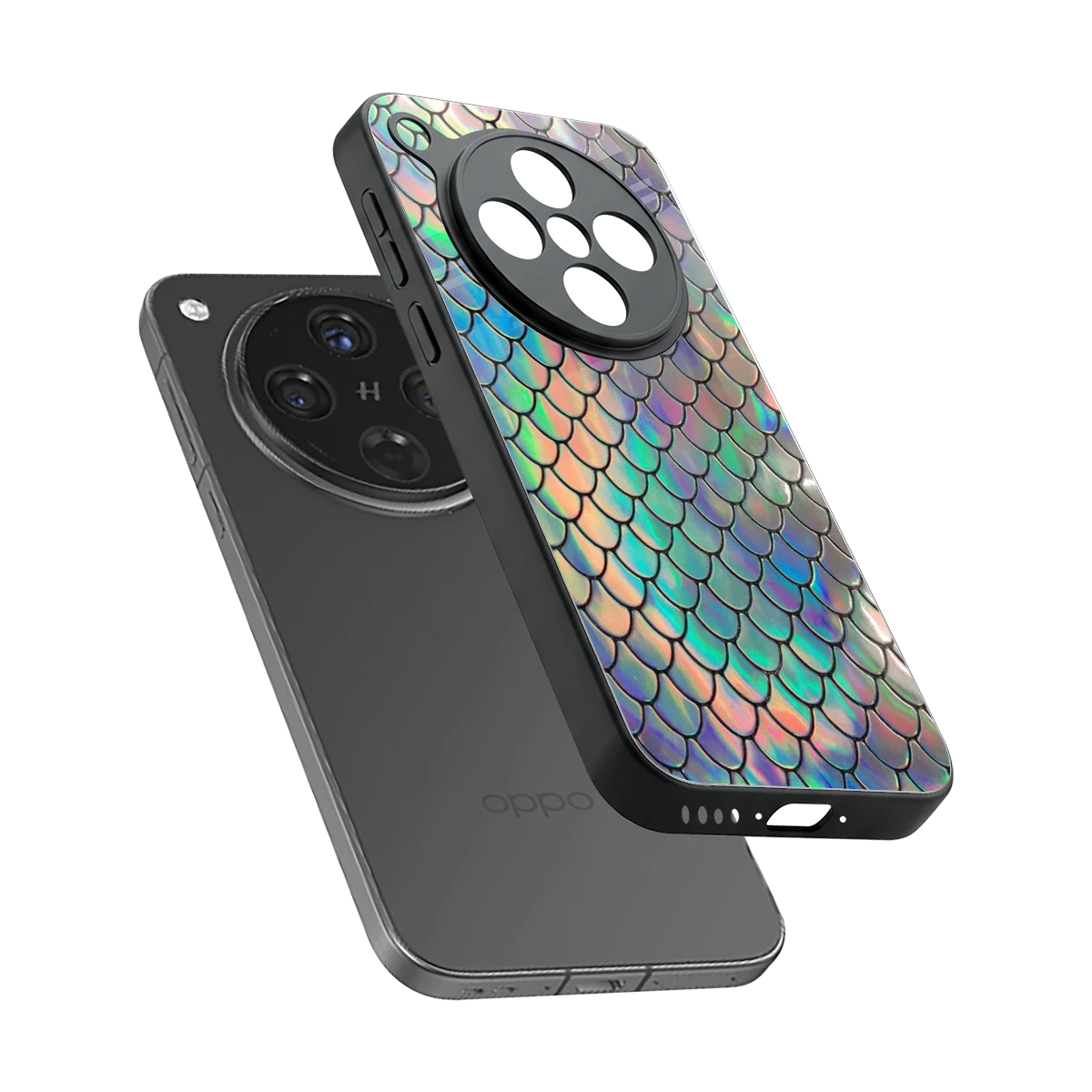 Mermaid sleek oppo find x8 cover with tempered glass back and TPU edges