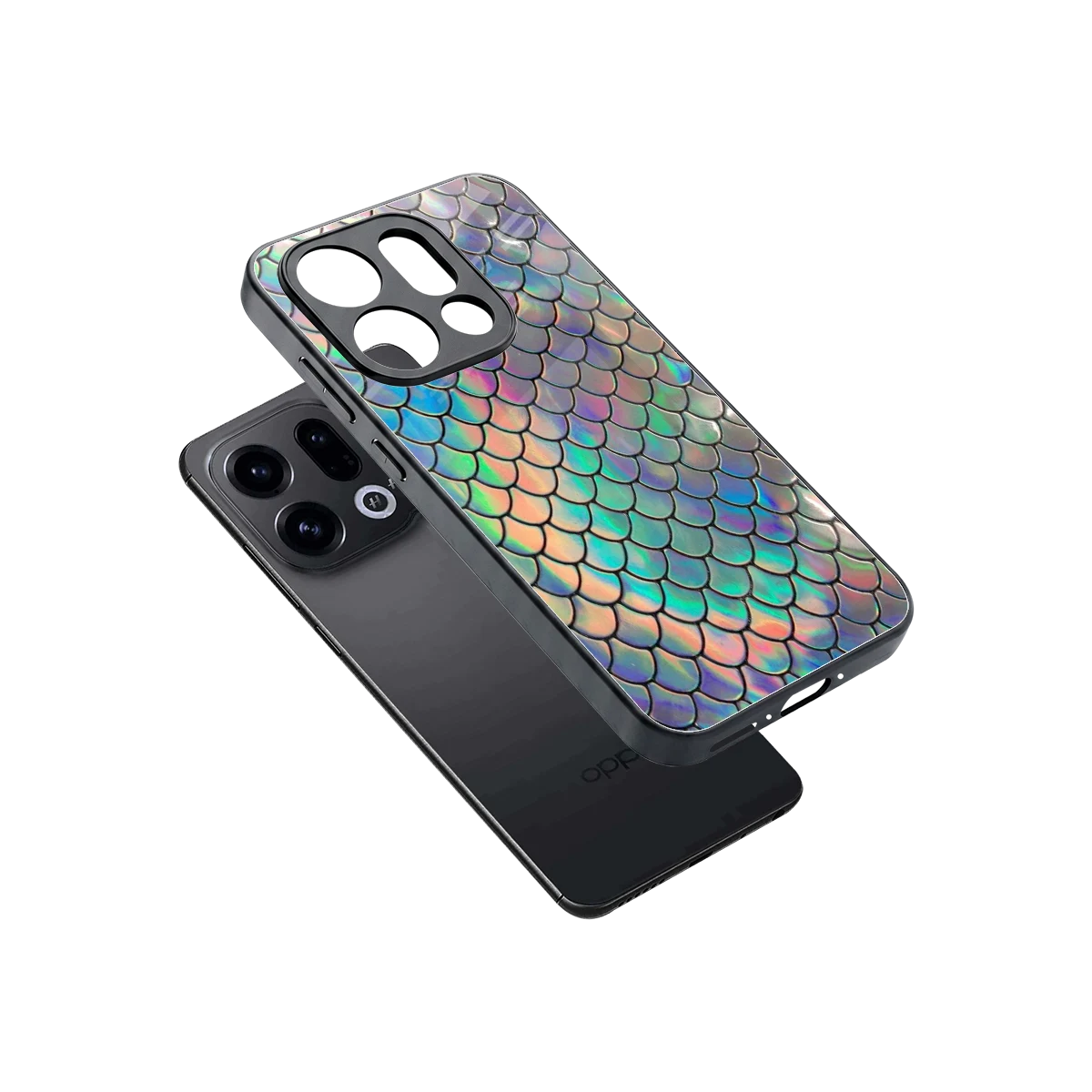 Mermaid sleek oppo find x9 cover with tempered glass back and TPU edges