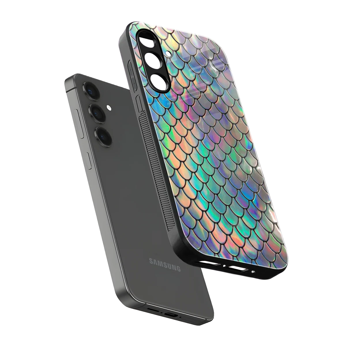 Mermaid sleek samsung galaxy m35 5g cover with tempered glass back and TPU edges