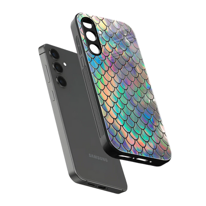 Mermaid sleek samsung galaxy m35 5g cover with tempered glass back and TPU edges