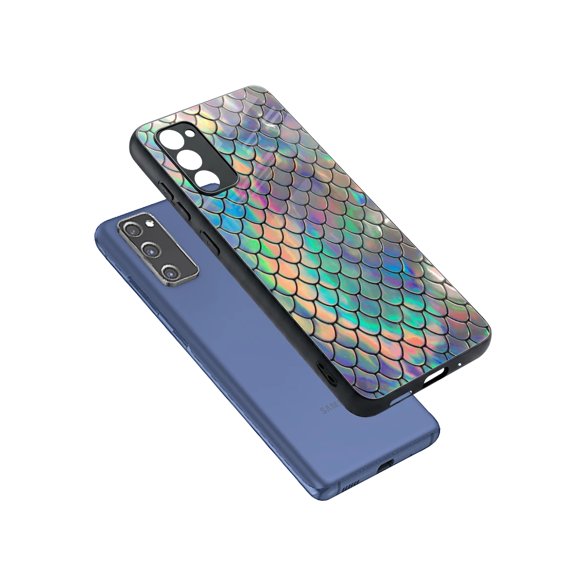 Mermaid sleek samsung galaxy s20 fe cover with tempered glass back and TPU edges