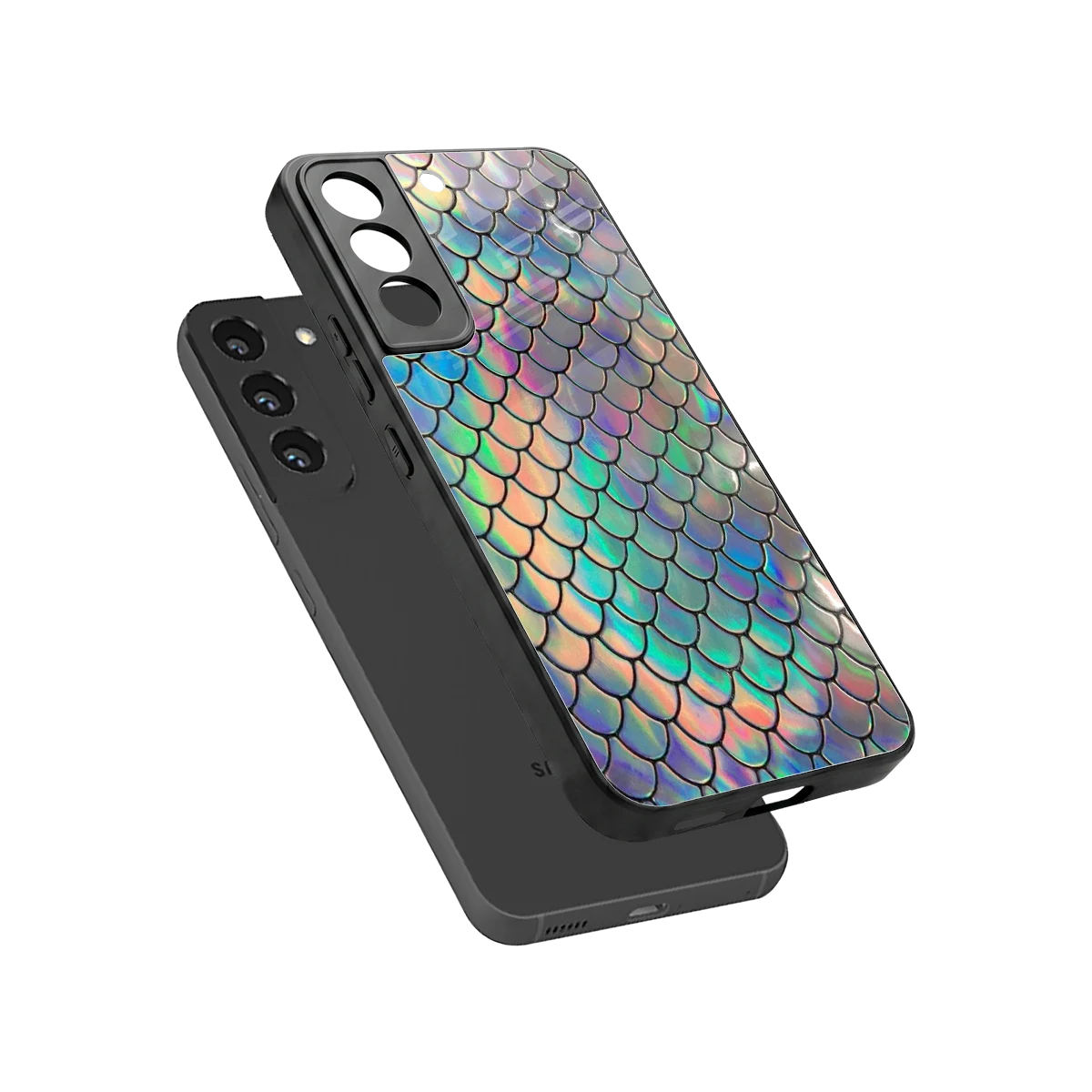 Mermaid sleek samsung galaxy s22 cover with tempered glass back and TPU edges