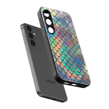 Mermaid sleek samsung galaxy s23 fe cover with tempered glass back and TPU edges