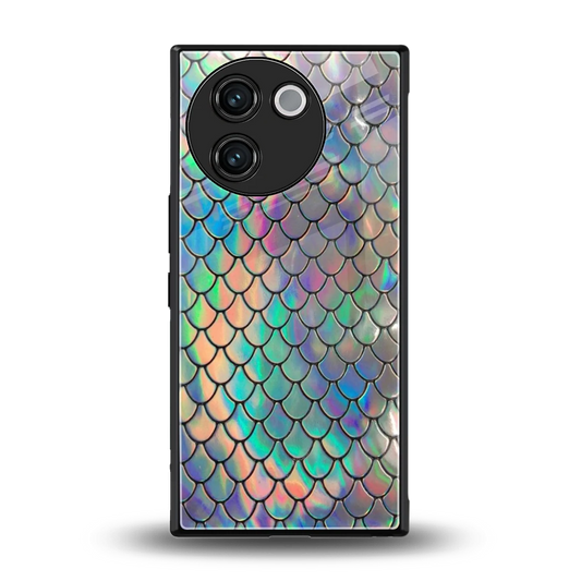 Mermaid back phone cover | glass case for vivo v30e