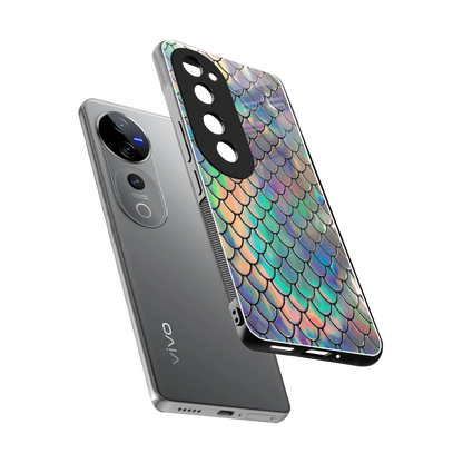 Mermaid sleek vivo v40 pro cover with tempered glass back and TPU edges