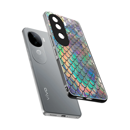 Mermaid sleek vivo v40e cover with tempered glass back and TPU edges
