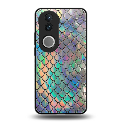 Mermaid back phone cover | glass case for vivo v50