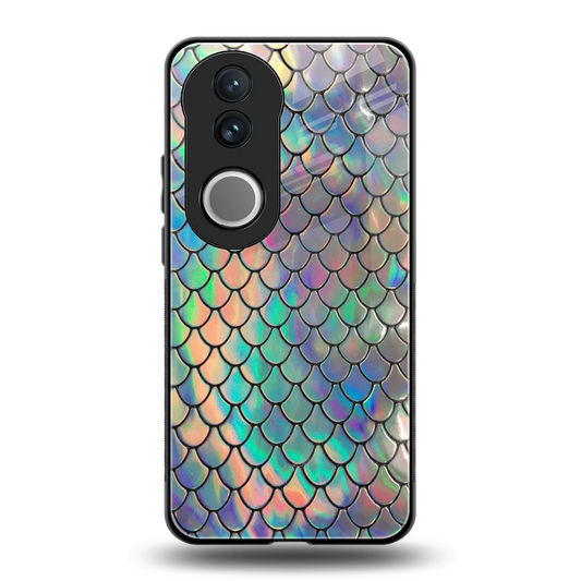 Mermaid back phone cover | glass case for vivo v50