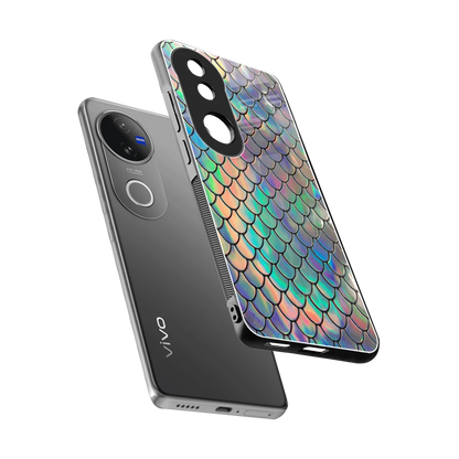 Mermaid sleek vivo v50 cover with tempered glass back and TPU edges