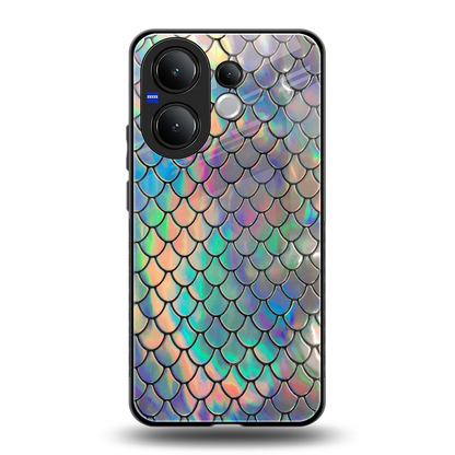 Mermaid back phone cover | glass case for vivo v60