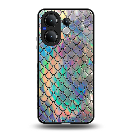Mermaid back phone cover | glass case for vivo v60