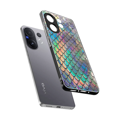 Mermaid sleek vivo v60 cover with tempered glass back and TPU edges