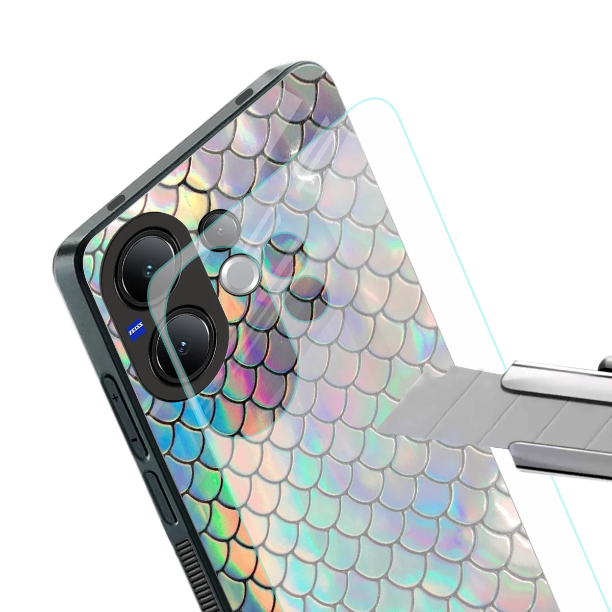 Mermaid stylish phone case for vivo v60 | glossy glass and slim fit