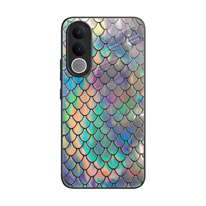 Mermaid back phone cover | glass case for vivo v70 fe