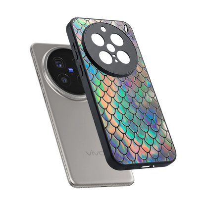 Mermaid sleek vivo x200 pro cover with tempered glass back and TPU edges