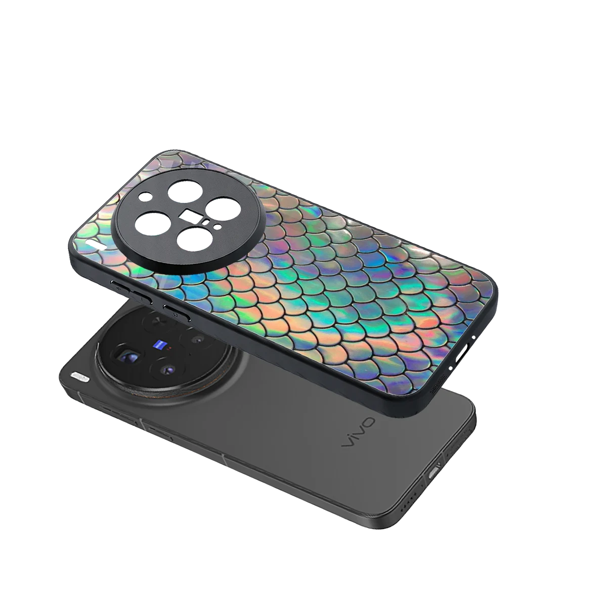 Mermaid sleek vivo x300 pro cover with tempered glass back and TPU edges