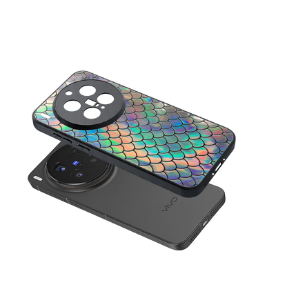 Mermaid sleek vivo x300 pro cover with tempered glass back and TPU edges