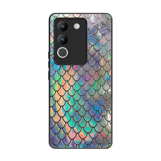 Mermaid back phone cover | glass case for vivo y200 5g