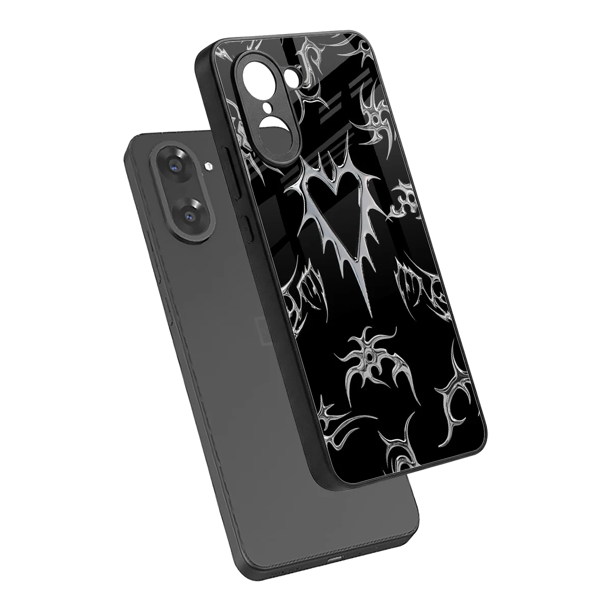 Metallic Love sleek oneplus nord ce5 5g cover with tempered glass back and TPU edges