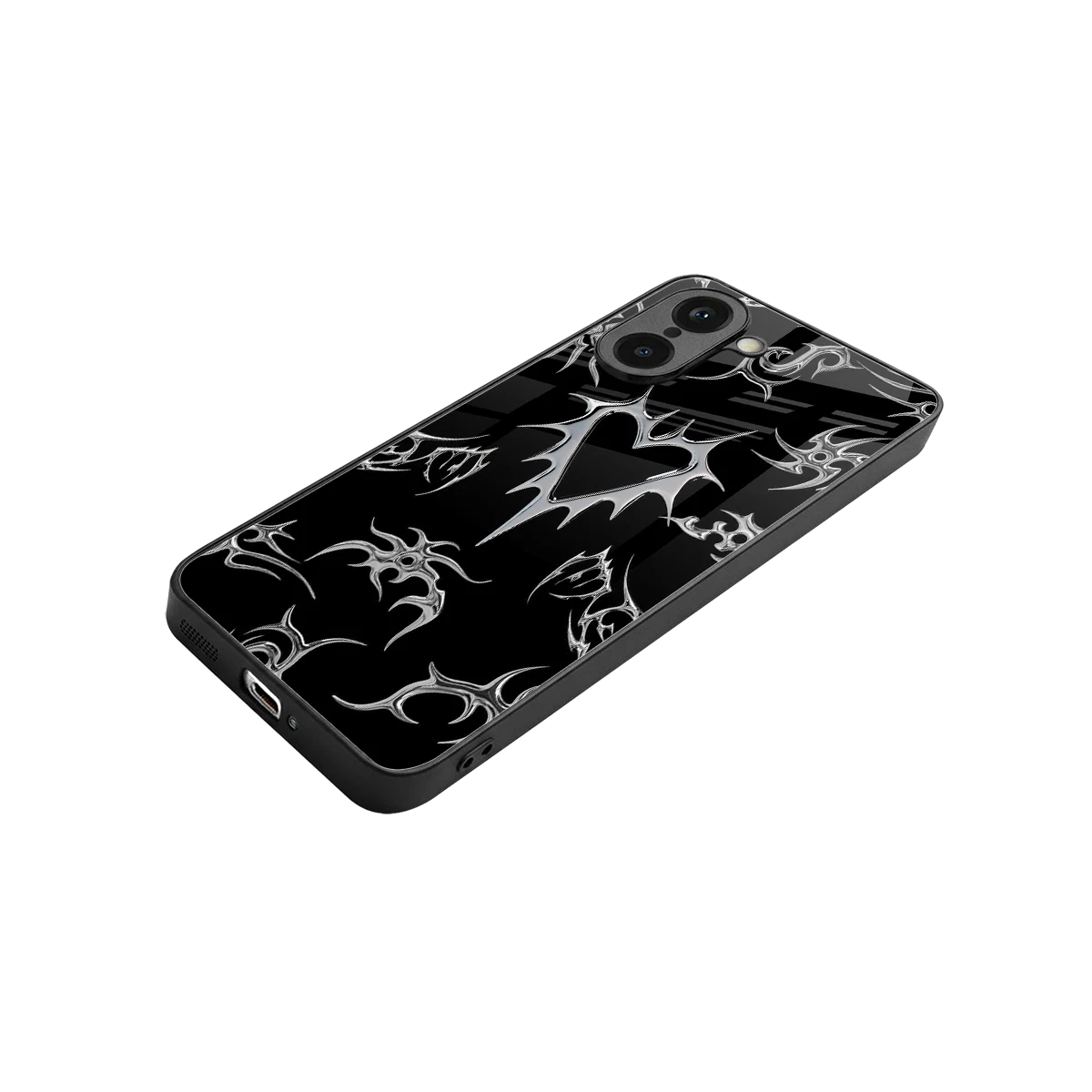 Metallic Love stylish phone case for oneplus nord ce5 5g | glossy glass and slim fit