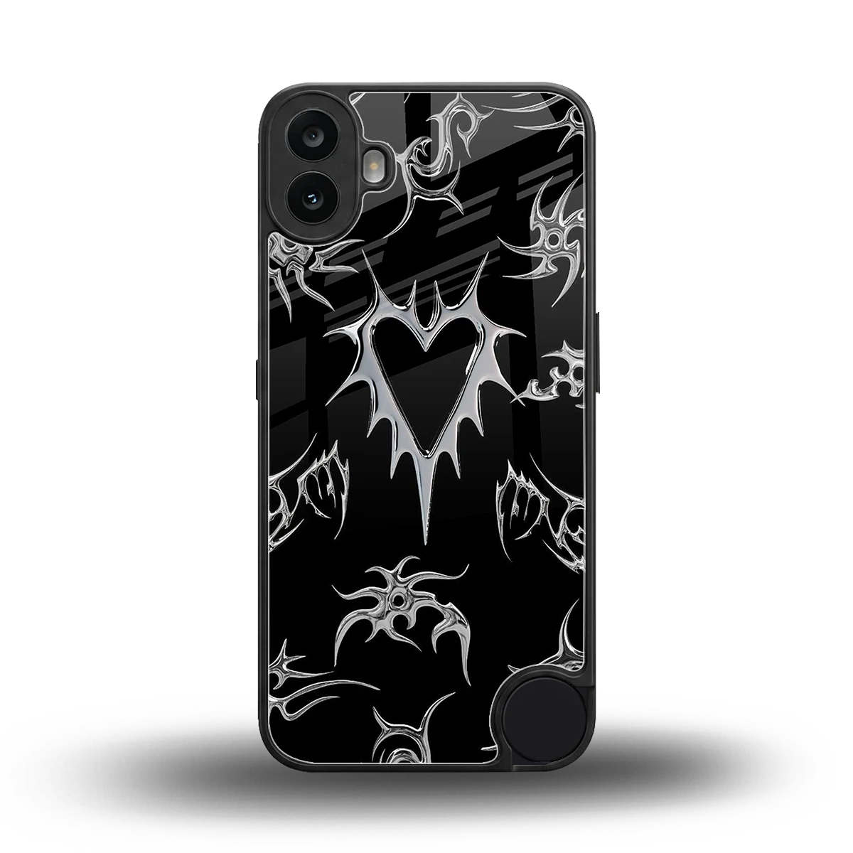 Metallic Love back phone cover | glass case for cmf nothing phone 1