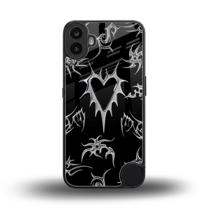 Metallic Love back phone cover | glass case for cmf nothing phone 1