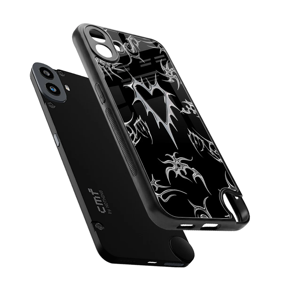Metallic Love sleek cmf nothing phone 1 cover with tempered glass back and TPU edges