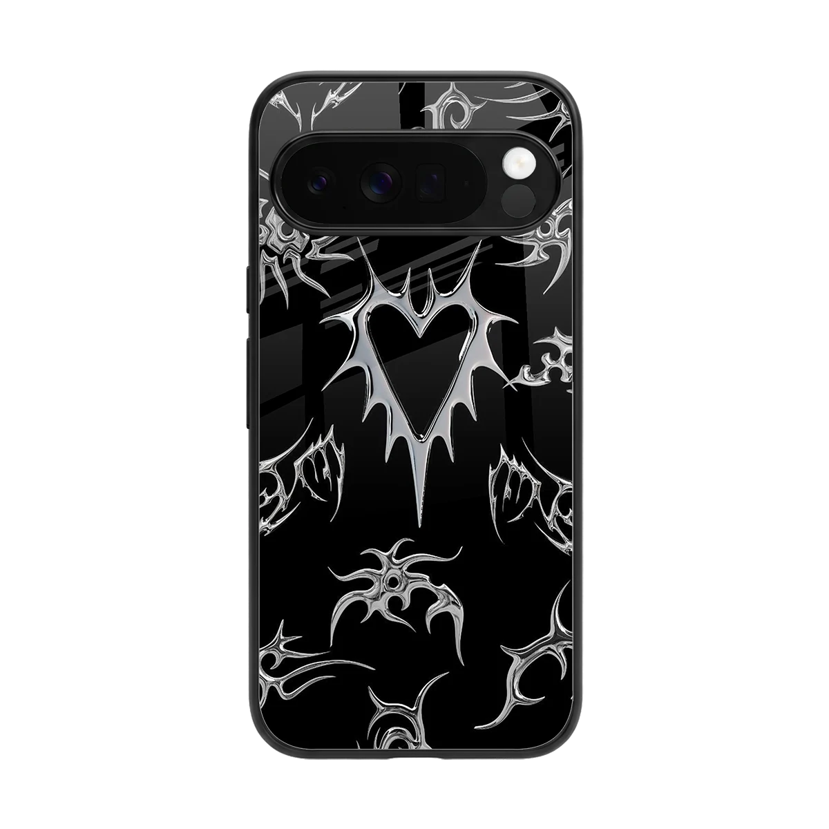 Metallic Love back phone cover | glass case for google pixel 10 pro xl