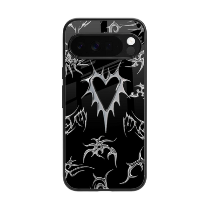 Metallic Love back phone cover | glass case for google pixel 10 pro xl