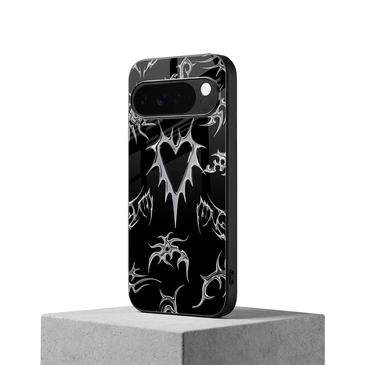 Metallic Love google pixel 10 pro xl mobile cover | shockproof glass phone case