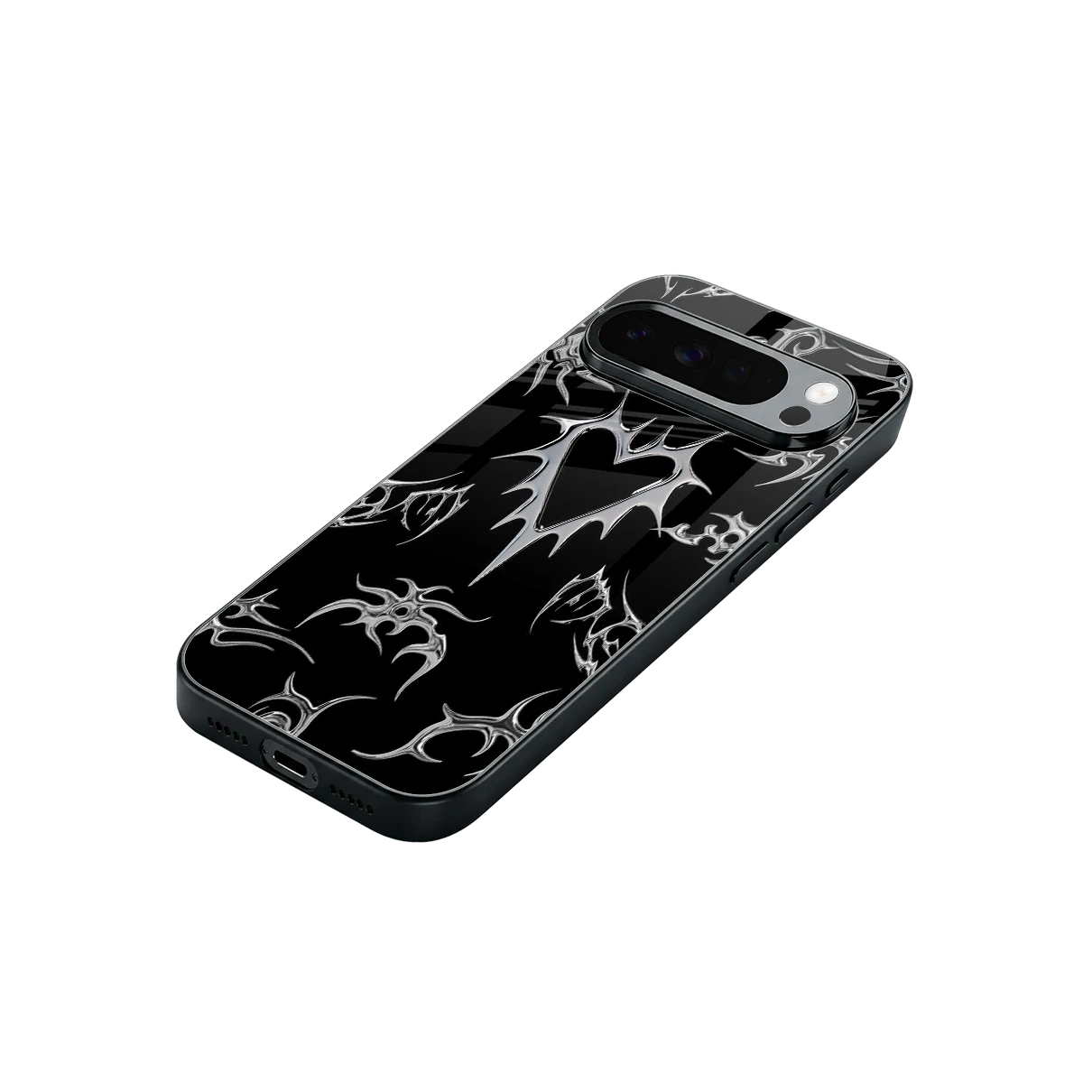 Metallic Love stylish phone case for google pixel 10 pro xl | glossy glass and slim fit