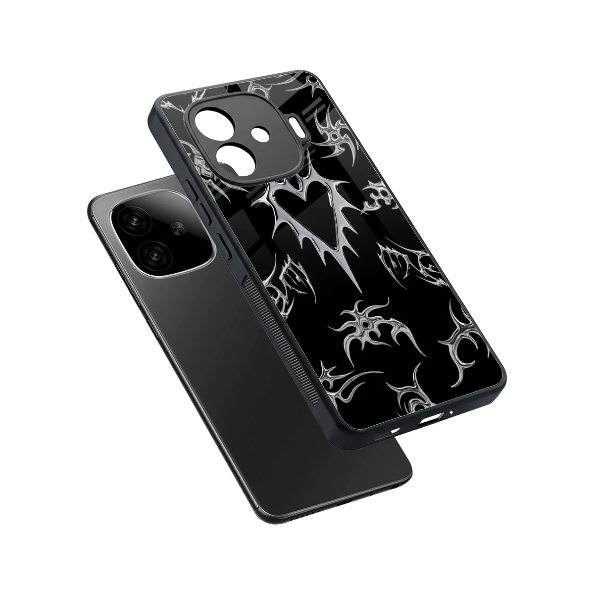 Metallic Love sleek iqoo neo 10r 5g cover with tempered glass back and TPU edges