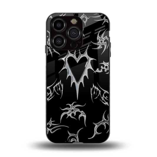 Metallic Love back phone cover | glass case for iphone 13 pro