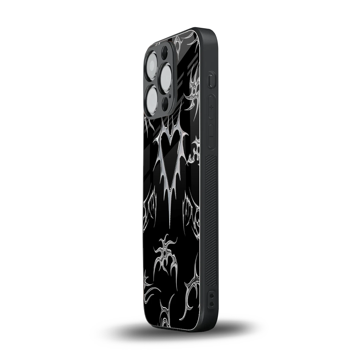 Metallic Love iphone 13 pro mobile cover | shockproof glass phone case