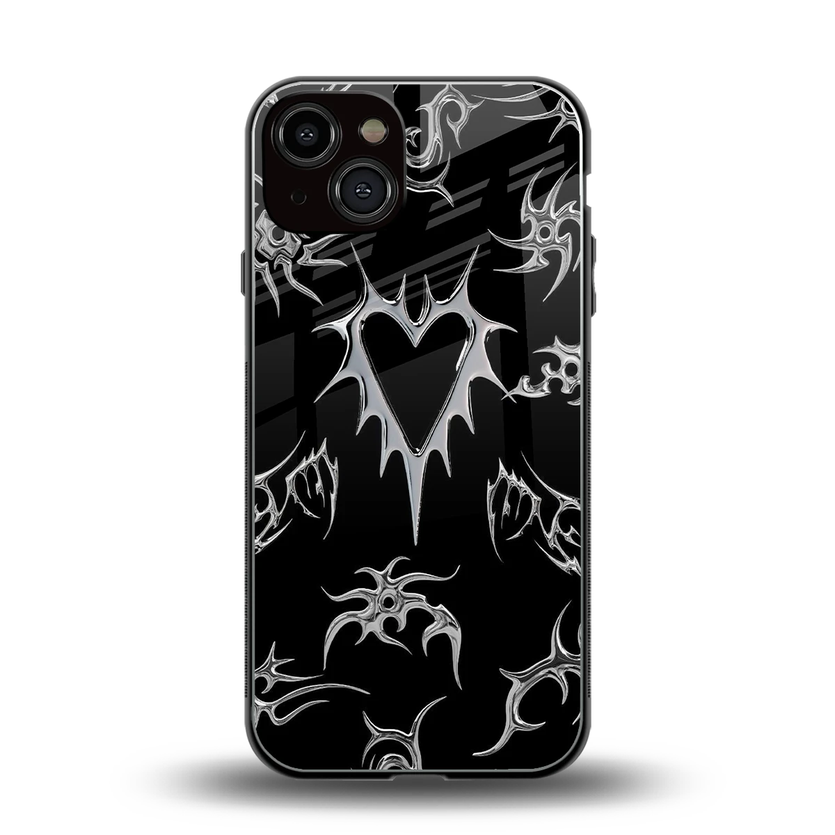 Metallic Love back phone cover | glass case for iphone 14